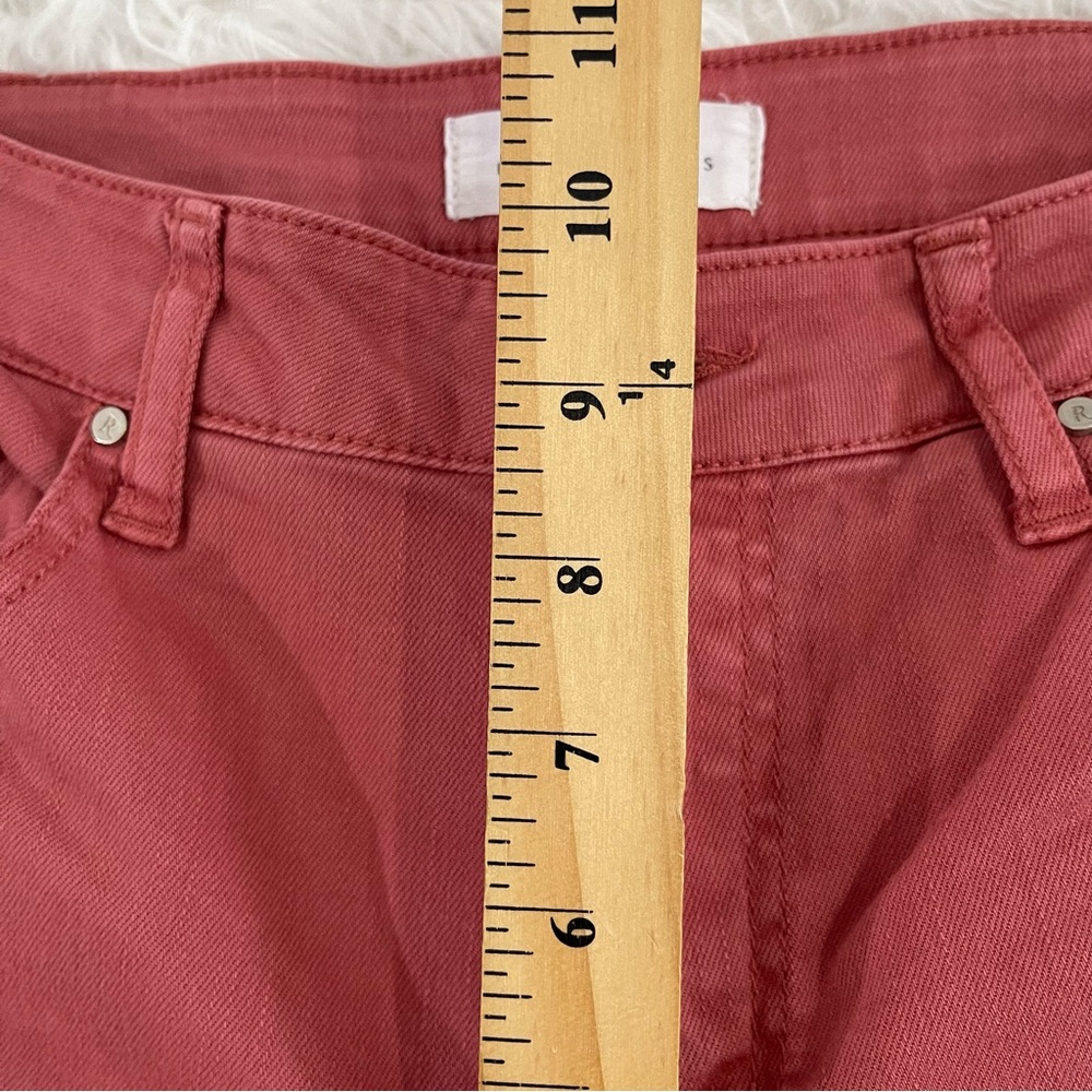 RISEN Womens Ankle Jeans Size 7/28 Distressed High Rise Raw Hem Color Brick - Picture 7 of 10